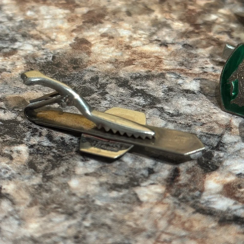 Vintage cuff links and tie clip